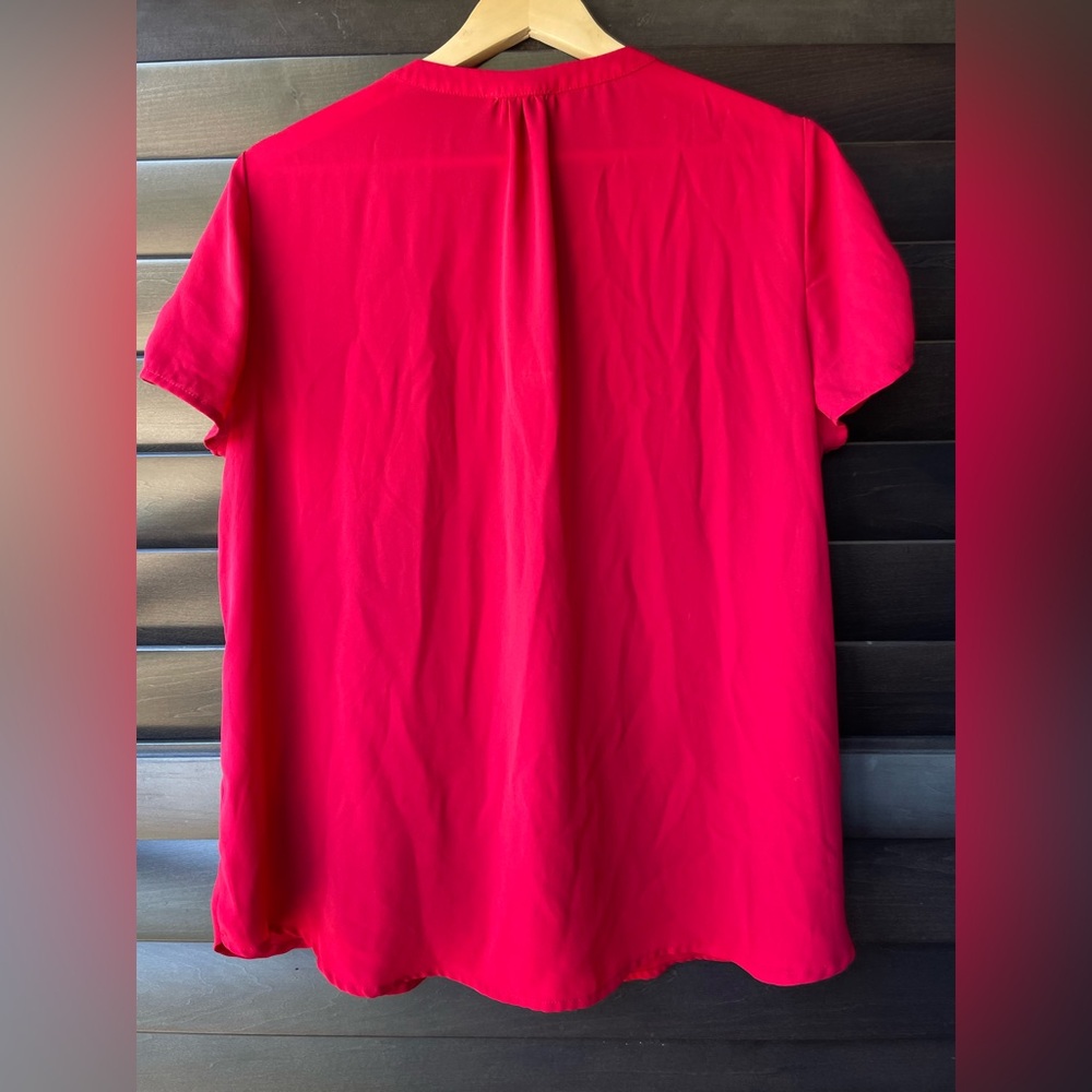 Pleione Red Women’s Large Short sleeve Blouse - Picture 4 of 7